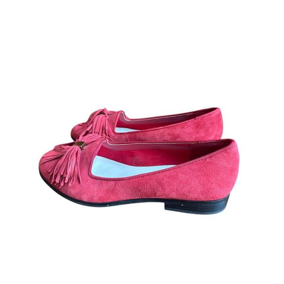 New Anne Klein AKdixie Loafer Size 8.5 Red Suede Iflex Slip On Flats Comfort. - Picture 1 of 5
